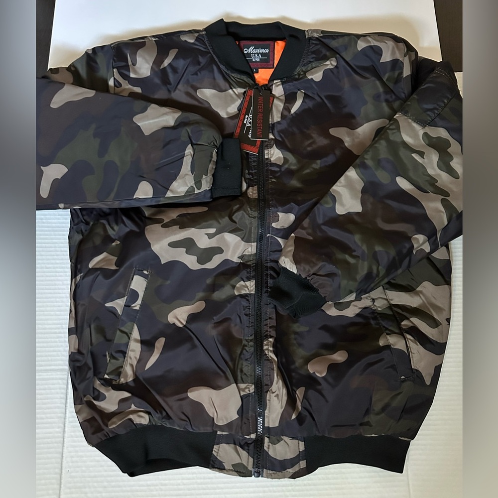 Maximos mens camo bomber jacket